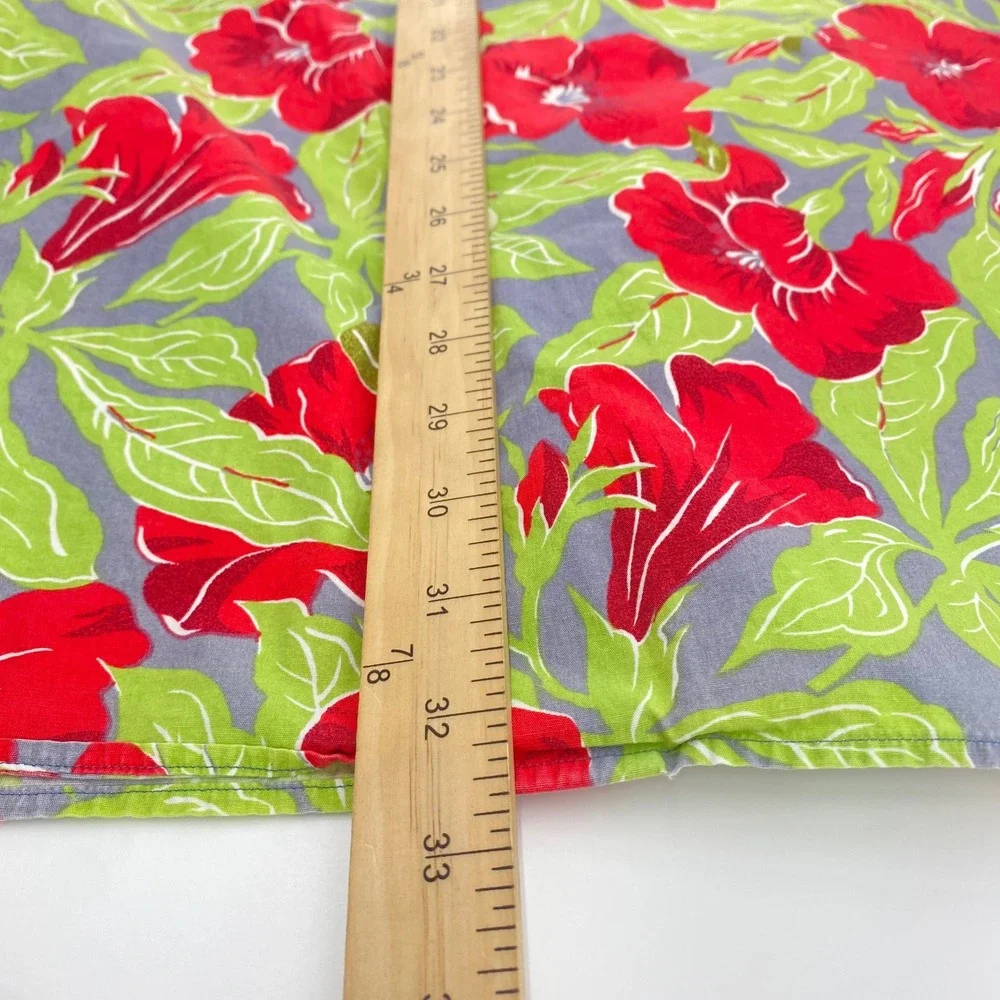 Banana Republic‎ Button Up Shirt Mens XL Red Floral Tropical  Short Sleeve VTG